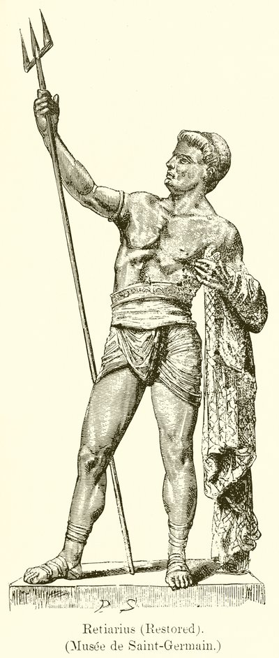 Retiarius (Restaureret). (Museum of Saint-Germain) af English School