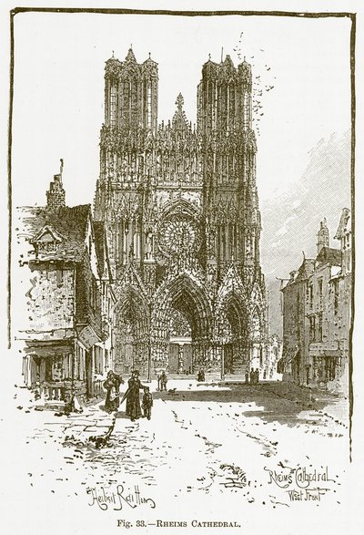 Katedralen i Reims (gravering) af English School