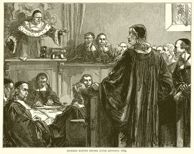 Richard Baxter før dommer Jeffreys, 1685 af English School
