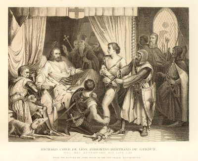 Richard Coeur De Lion tilgiver Bertrand De Gurdun af English School