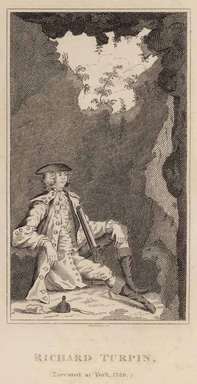 Richard Turpin, henrettet i York, 1739 af English School