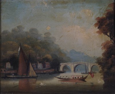 Richmond Bridge ser mod Twickenham, Middlesex af English School