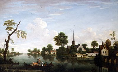 Flodudsigt nær Norwich af English School