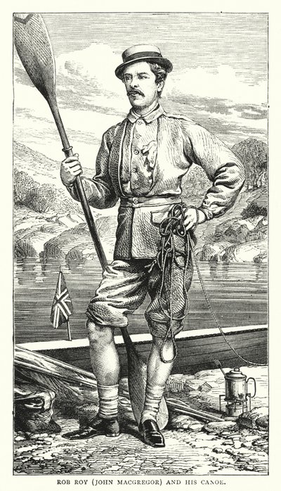 Rob Roy, John MacGregor og hans kano (farvet indgravering) af English School
