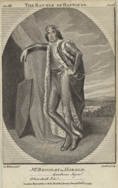 Robert Bensley som Harold i The Battle of Hastings af English School