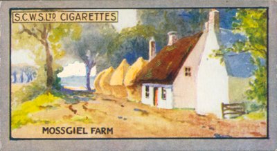 Robert Burns: Mossgiel Farm (farvelitografi) af English School