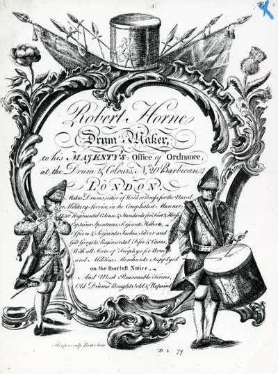 Robert Horne, trommemager (gravering) af English School