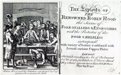 Robin Hood og hans mor underholdt af Esq Gamnell i Gamnell Hall, frontispice til 
