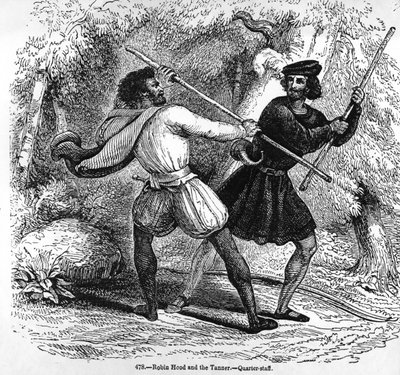 Robin Hood og garveren med kvartstave af English School