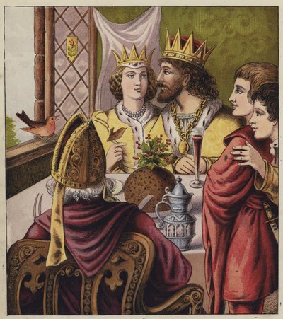 Robins julesang (farve litho) af English School