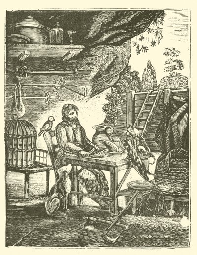Robinson Crusoe (træsnit) af English School