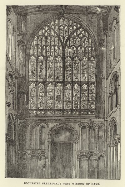 Rochester Cathedral, vestvindue i kirkeskibet af English School