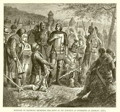 Rodolph af Hapsburg modtog nyheden om hans valg til Tysklands suveræne (1273) af English School