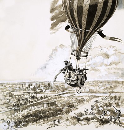 Rolier og Bezier blev sendt med en besked med ballon under Første Verdenskrig af English School