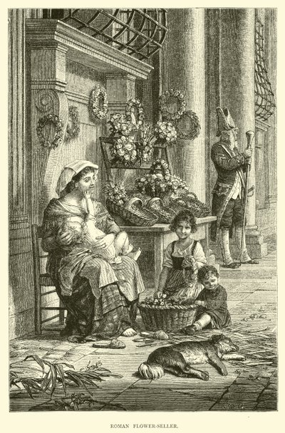 Roman Flower-sælger af English School
