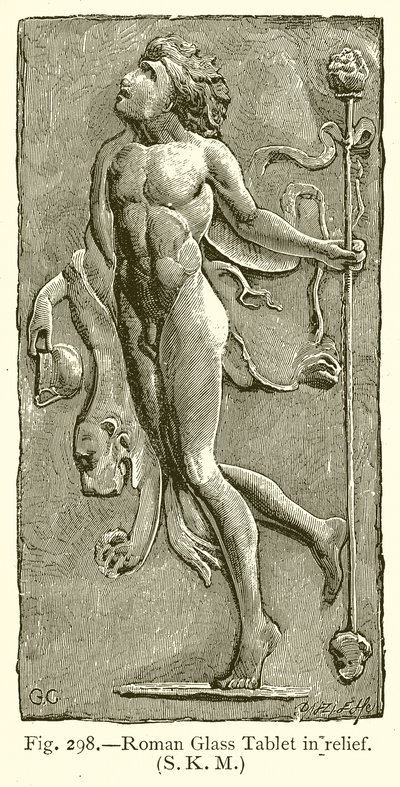 Romersk glastablet i relief af English School