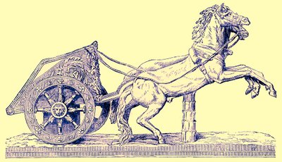 Romersk racervogn, illustration fra Cassells Illustrated Universal History af Edward Ollier, udgivet 1890 (digitalt forbedret billede) af English School