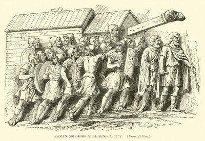 Romerske soldater angriber en by af English School