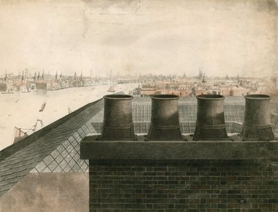 Tagudsigt over London og Themsen af English School