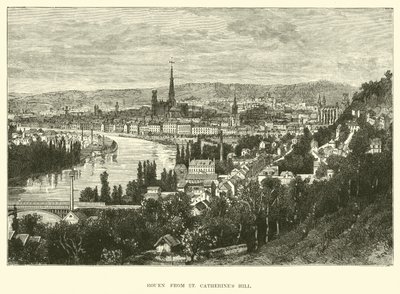 Rouen fra St Catherines Hill af English School