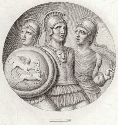 Roundel forestillende tre romerske soldater af English School