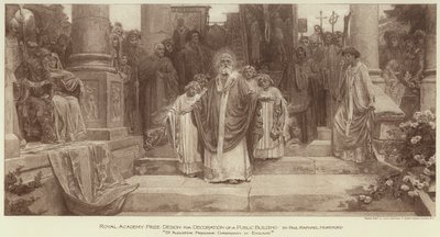 Royal Academy Prize Design for Decoration of a Public Building, "St Augustine Preaching Christianity in England" (gravering) af English School
