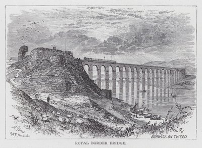 Royal Border Bridge (gravering) af English School