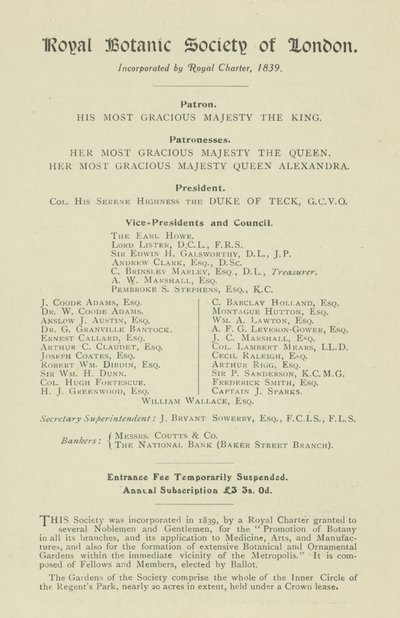 Royal Botanic Society of London af English School