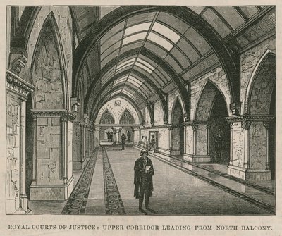 Royal Courts of Justice: Øvre korridor, der fører fra den nordlige balkon af English School