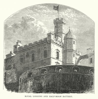 Royal Lodging og Half-Moon Batteri (gravering) af English School