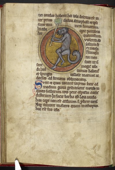 Royal MS 12 C XIX, f.15v Satyr, fra 