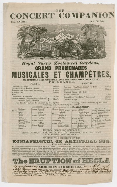 Royal Surrey Zoological Gardens af English School