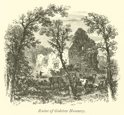 Ruinerne af Godstow nonnekloster af English School