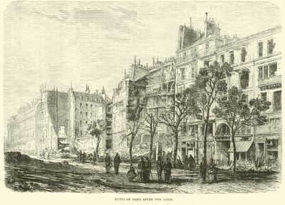 Ruinerne af Paris efter belejringen, april 1871 af English School