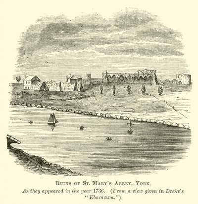 Ruins of St Marys Abbey, York  af English School