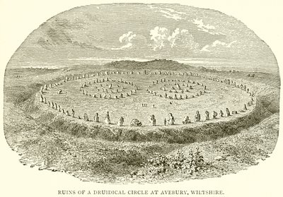 Ruinerne af en Druidical Circle ved Avebury, Wiltshire af English School