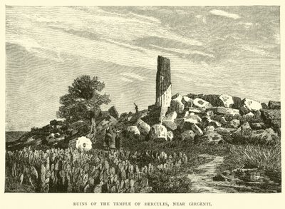Ruinerne af Hercules-templet, nær Girgenti af English School