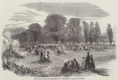 Landefest i Ham og præsentation af en vidnesbyrd til pastor hr. Brown (gravering) af English School