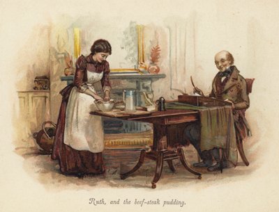 Ruth og oksekødsbuddingen (chromolitho) af English School