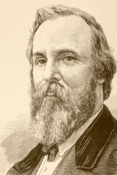 Rutherford Birchard Hayes (litho) af English School