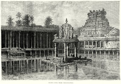 Hellig pool nær Trichinopoly (gravering) af English School