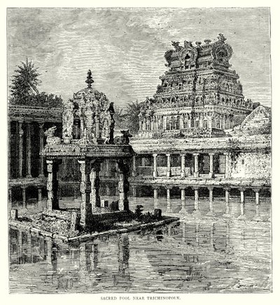 Hellig pool nær Trichinopoly (gravering) af English School