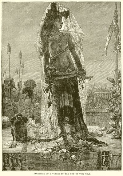 Offer af en jomfru til Nilens Gud af English School