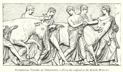 Opfer in Prozession (Gravur) von English School