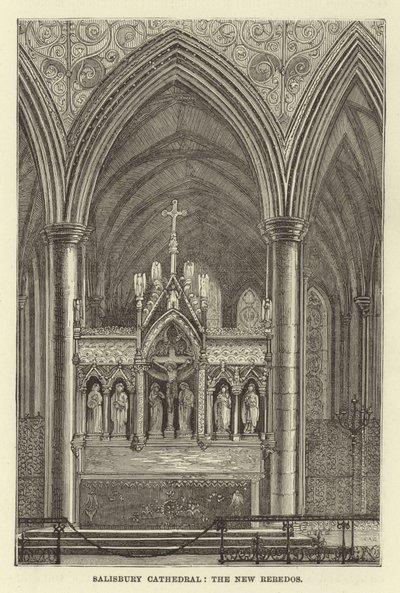 Salisbury Cathedral, de nye reredos af English School