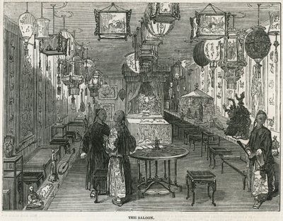 Saloon af kinesisk skrammel bragt til London som en kuriosum af English School