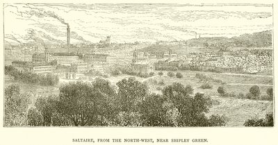 Saltaire, fra det nordvestlige, nær Shipley Green af English School