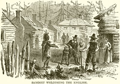 Samoset byder englænderne velkommen af English School