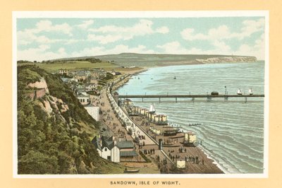 Sandown, Isle of Wight (farvelitografi) af English School