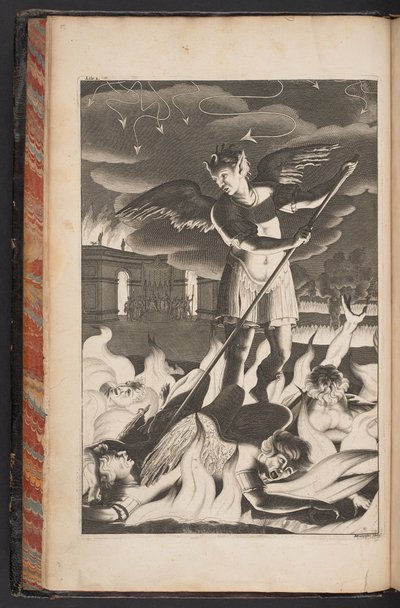 Satan fra Paradise Lost af John Milton af English School